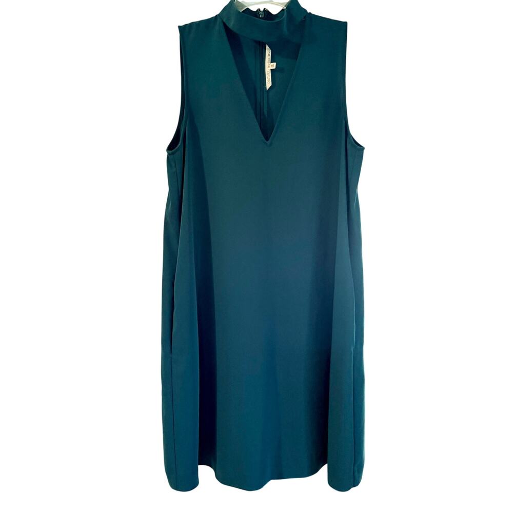 Rachel Rachel Roy Choker Neck Shift Mini Dress Size M Teal Blue